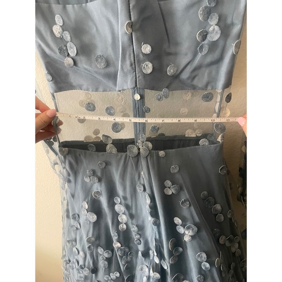 Alexis Veda Blue Floral Applique Sheer Mesh Midi Dress 6DRES02616 Size 00 - Picture 5 of 8
